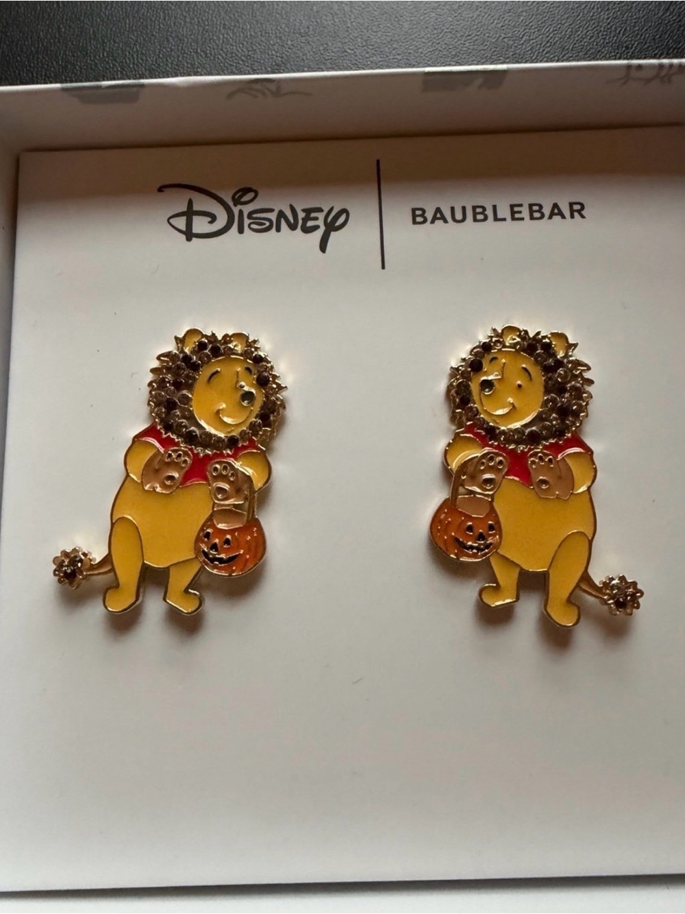 NWT Disney x BaubleBar Winnie the Pooh Halloween Stud Earrings - Yellow